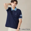【NAUTICA】官方旗艦 男裝  亮色跳色領口短袖POLO衫(藍色)