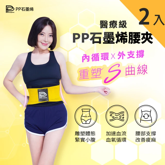 【PP 石墨烯】二代石墨烯腰夾2件(保護腰椎減輕壓力 護腰帶)