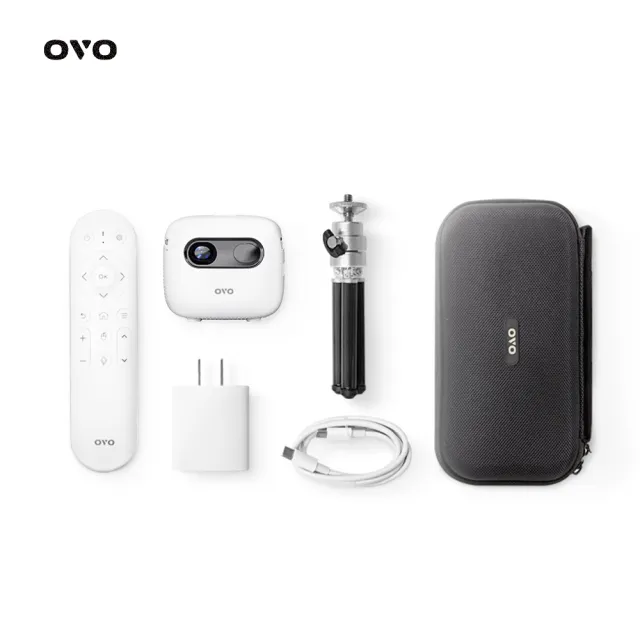 【OVO】小蘋果 微型行動智慧投影機增強版(U1-D 32G大容量 PD快充 內建喇叭百吋投影 露營/戶外/家用)