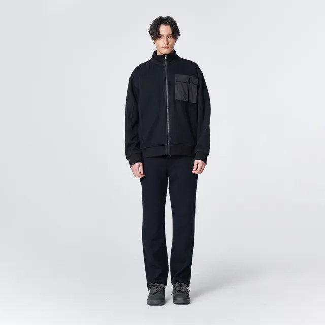 【ARVOpm】男女同款 黑色休閒套裝 褲開衩棉褲00162410113(限時6折)