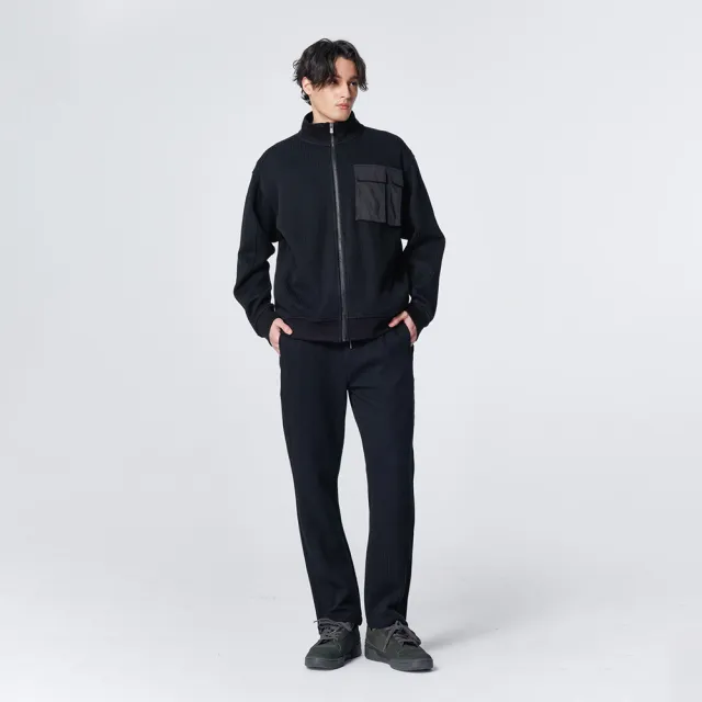 【ARVOpm】男女同款 黑色休閒套裝 褲開衩棉褲00162410113(限時6折)