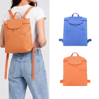 【LONGCHAMP】LE PLIAGE GREEN系列刺繡再生尼龍摺疊後背包(中/多色選)