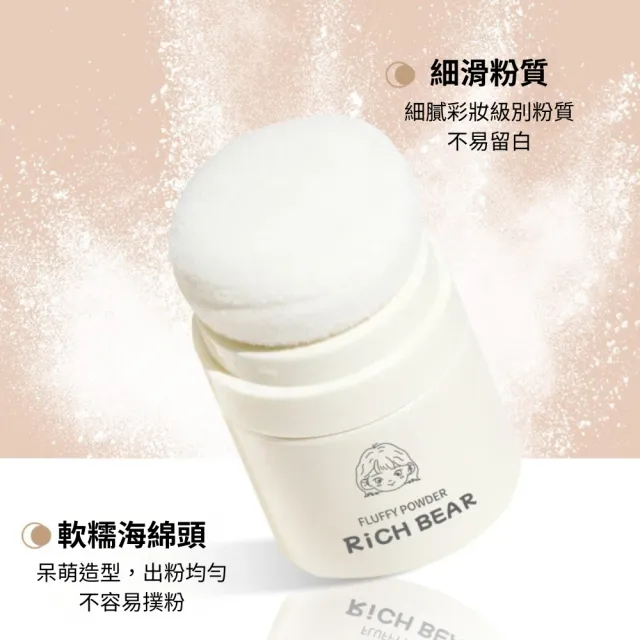 【iBloom】Rich Bear清爽羽感蓬蓬粉8g-4入組(頭髮蓬鬆粉 去油蓬蓬粉 瀏海蓬蓬粉 乾髮粉)