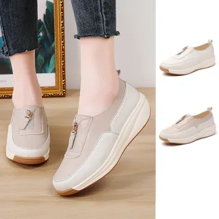 【J&H collection】新款百搭套腳式增高厚底懶人鞋(米色 / 棕色)