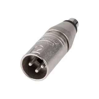 【湯德昌電子】NEUTRIK NA2MPMF 三芯卡農公頭 對 RCA/Phono母頭連接器(銀色)