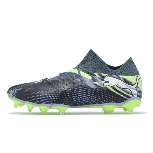 【PUMA】足球鞋 Future 7 Match FG AG 男鞋 短草皮場地 藍 綠 襪套 支撐(107931-03)