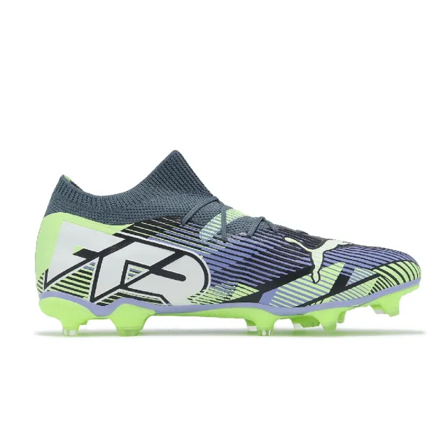 【PUMA】足球鞋 Future 7 Match FG AG 男鞋 短草皮場地 藍 綠 襪套 支撐(107931-03)