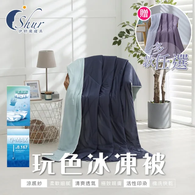 【ISHUR 伊舒爾】買1送1 玩色雙面冰凍涼被(涼感被/超密針織技術夏被/超滑順/多款選)