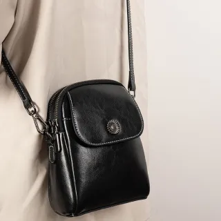 【MoonDy】交換禮物 馬鞍斜背包 真皮包包 斜背小包 實用禮物 女包 牛皮包包 手機包 生日禮物 包包女