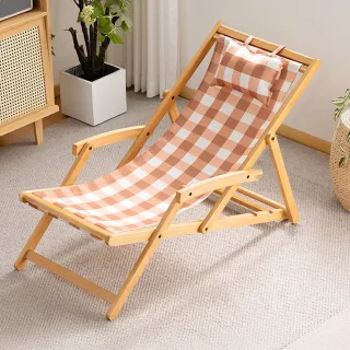 【HappyLife】楠竹摺疊沙灘椅 Y12396(搖椅沙發 扶手椅 懶人沙發 沙發椅 躺椅 搖搖椅 午睡椅 折疊椅)