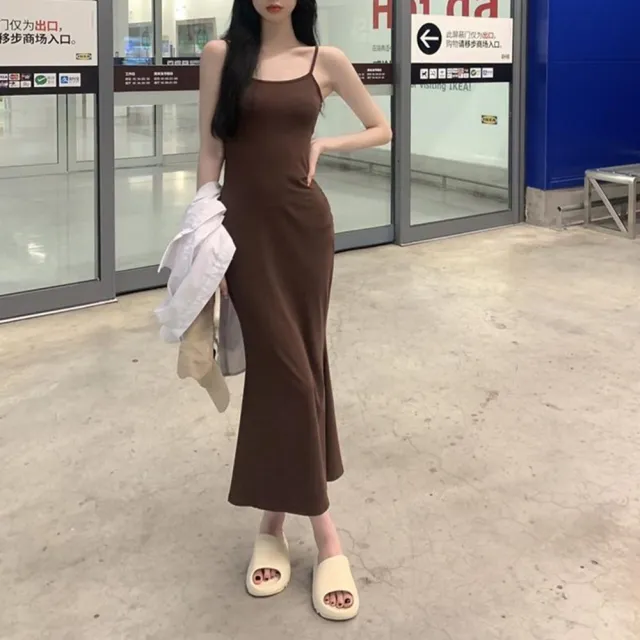 【D.studio】韓版顯瘦氣質吊帶洋裝(套裝連身裙連衣裙長裙裙子上衣 套裝上衣女裝裙裝背心洋裝 S251)