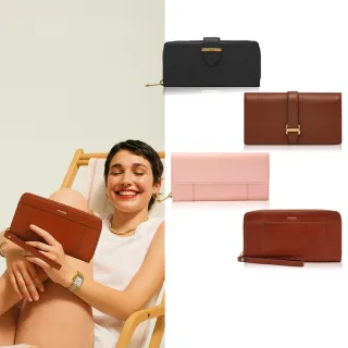 【FOSSIL 官方旗艦館】精選經典真皮拉鍊/翻蓋長夾 雙12限定(多款任選 單一價)