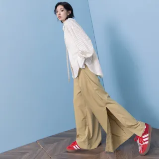 【gozo】A｜冰感抗皺開衩大寬褲(兩色)