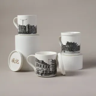 【LohasPottery 陸寶】城記蓋杯-台南林百貨/臺北北門/臺北龍山寺(320ML 跨界聯名 以鋼筆素描重購城市街景)