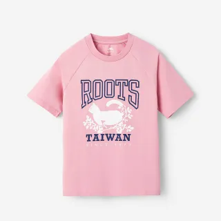 【Roots】Roots 大童-TAIWAN DAY BASEBALL 短袖上衣(粉灰色)
