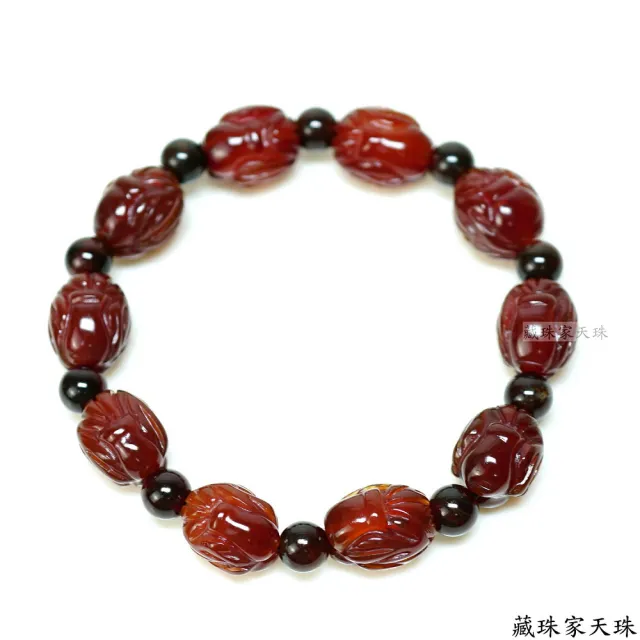 【藏珠家】平安聚財 紅玉髓寶瓶天珠手鍊