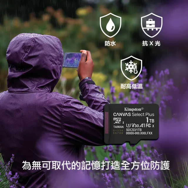 【Kingston 金士頓】Canvas Select Plus microSD 64GB/100MB/s 記憶卡(SDCS3/64GB)