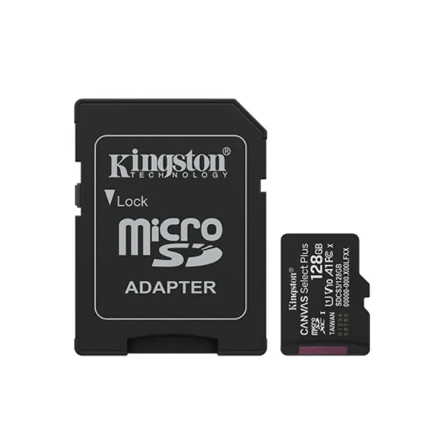 【Kingston 金士頓】Canvas Select Plus microSD 128GB/150MB/s 記憶卡(SDCS3/128GB)