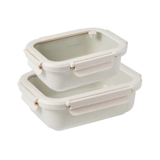 【CorelleBrands 康寧餐具】SNAPWARE Eco Ren陶瓷保鮮盒兩件組(680+1000ml)