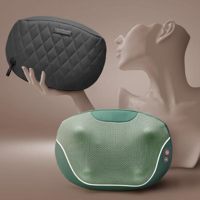 【TAKASHIMA 高島】頂級按摩枕 M-6521(肩頸按摩/溫熱/無線/揉捶/指壓/揉捏)