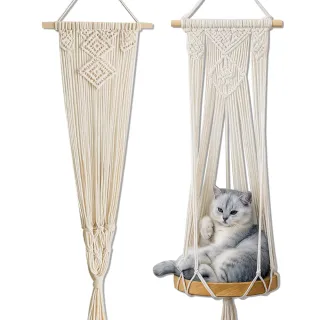 【Dido home】波西米亞棉繩編織掛毯吊籃 寵物鞦韆吊床(HM203)