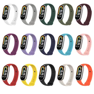 【Geroots】小米手環8/小米手環9/小米手環10單色錶帶腕帶(矽膠錶帶)