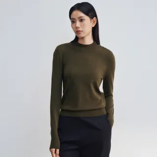【G2000】女款 小立領長袖針織上衣-橄欖色(4627606157)