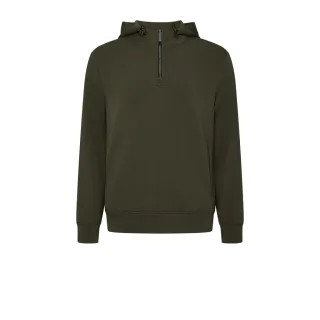 【G2000】男款 可機洗空氣棉拉鍊式拉鍊連帽式針織素面長袖T恤-土灰綠色(4814108248) 38女王節首選