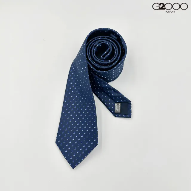 【G2000】男款 絲質印花配襯領帶-荷蘭藍色(4610069078)  面試 職場 通勤穿搭 父親節禮物