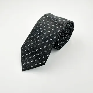 【G2000】絲質印花配襯領帶-黑色(4610070099)