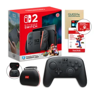 【Nintendo 任天堂】NS2 Switch 2 瑪利歐賽車世界 同捆主機+Pro手把+記憶卡(手把包+貼)