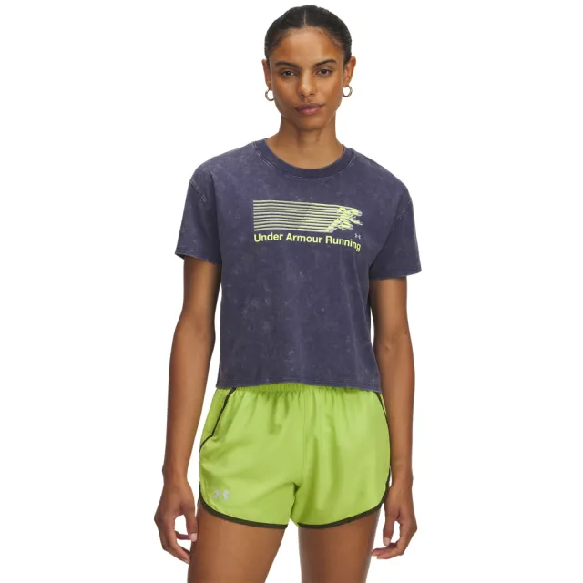 【UNDER ARMOUR】UA 女 Run Graphic 短袖T-Shirt_6006526-403(深藍色)