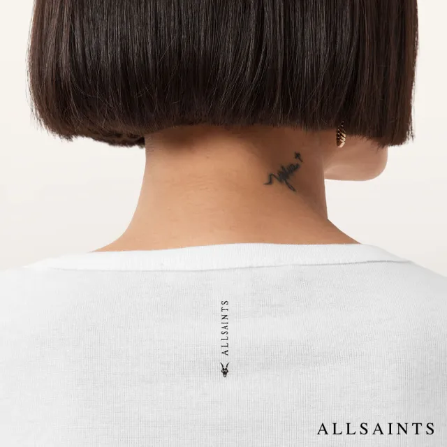 【ALLSAINTS】STEVIE 純棉修身長袖T恤-白 W199JB(修身版型)