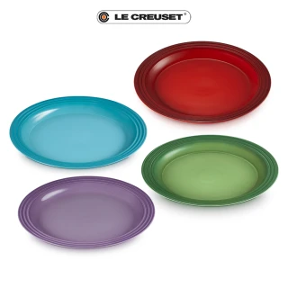 【Le Creuset】瓷器圓盤 27cm(櫻桃紅/加勒比海藍/綠竹青/星河紫-無盒 4色選1)