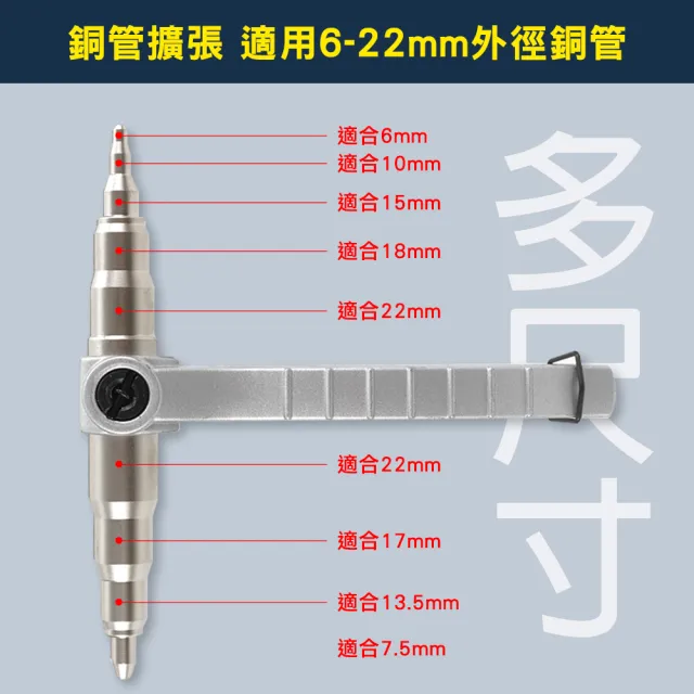 【SMILE】漲管器 脹管器6-22mm 冷氣空調擴口器 銅管接頭 手動漲管器 TE622-F(空調輔助工具 水管擴管器)