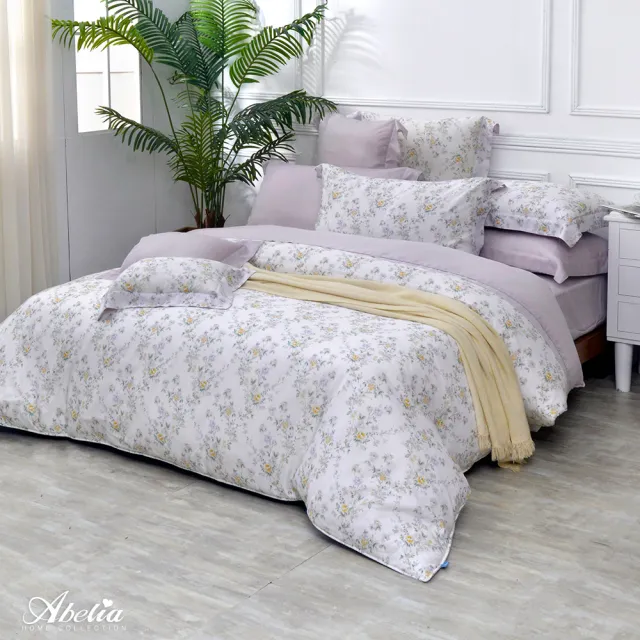 【Great Living 格蕾寢飾】Abelia 100%天絲木漿兩用被床包四件組-加大180x186cm(600織 多款)