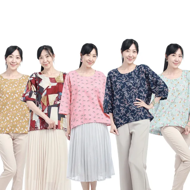 【水衫】簡約造型柔棉印花上衣5件(L03-62)