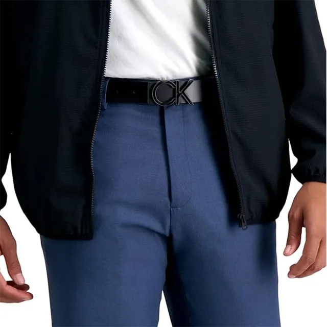 【Calvin Klein 凱文克萊】CK 經典LOGO 皮革 男生皮帶 男士腰帶(美國原廠正品)