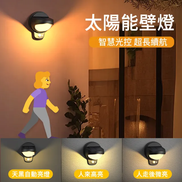 【LUYOO】太陽能充電感應燈 戶外花園庭院燈 照明燈 防水壁燈 探路燈