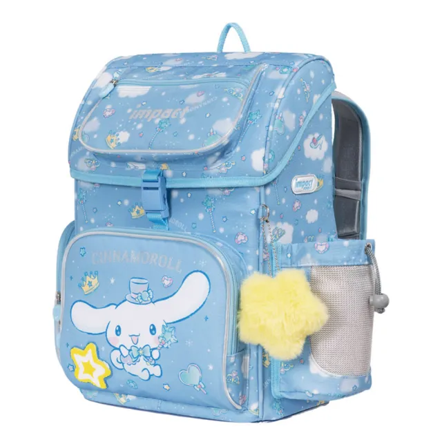【IMPACT 怡寶】大耳狗喜拿Cinnamoroll-懸浮磁扣護脊書包-粉藍 IMCM7062LB（速）(適合120-140公分孩童使用)