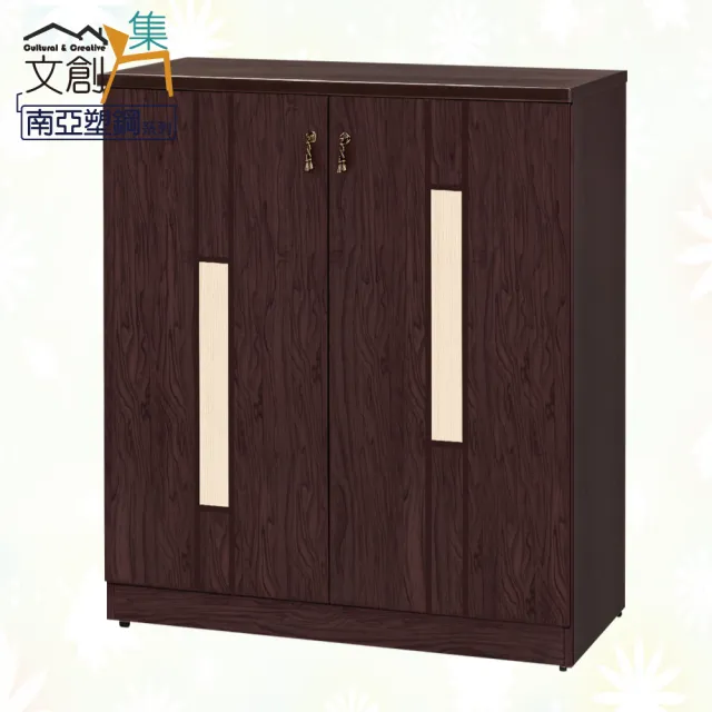 【文創集】宮崎 南亞塑鋼3尺雙開門鞋櫃