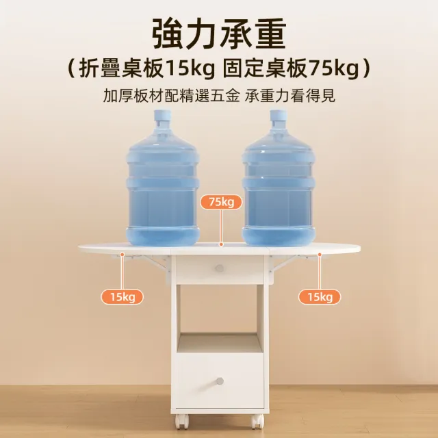 【慢慢家居】免組裝-桌面可展開帶輪移動茶几 沙發邊桌 邊几(SGS低甲醛 蝴蝶桌 餐桌)
