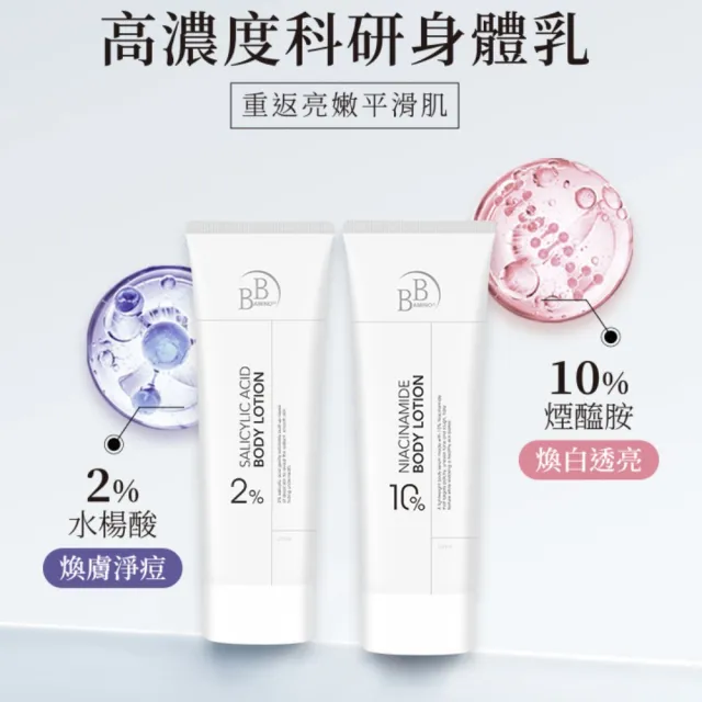 【BB Amino】科研水楊酸煥膚美白身體乳200ml(兩款任選)