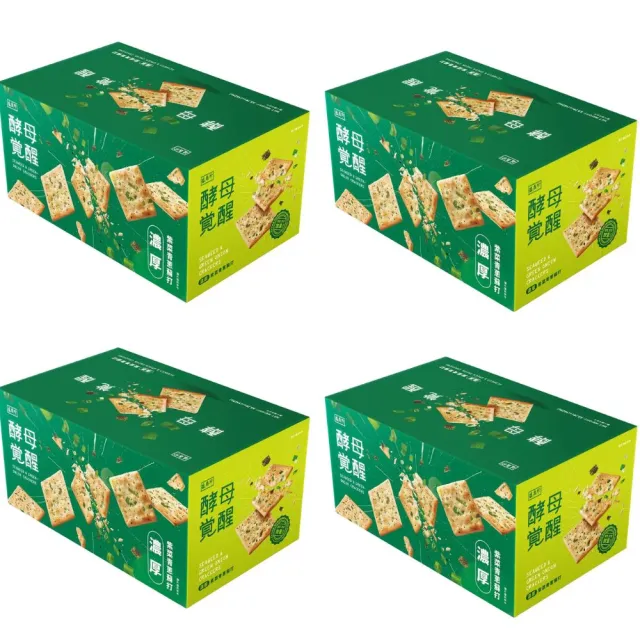 【盛香珍】酵母覺醒 濃厚紫菜青蔥蘇打餅x4盒(30.5gx50入)