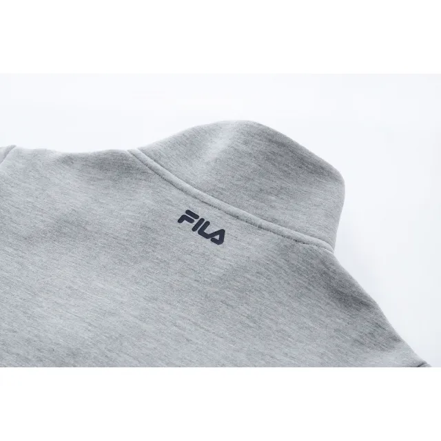 【FILA】KIDS 童半門襟長袖T恤-麻灰(1TEY-8701-MY)