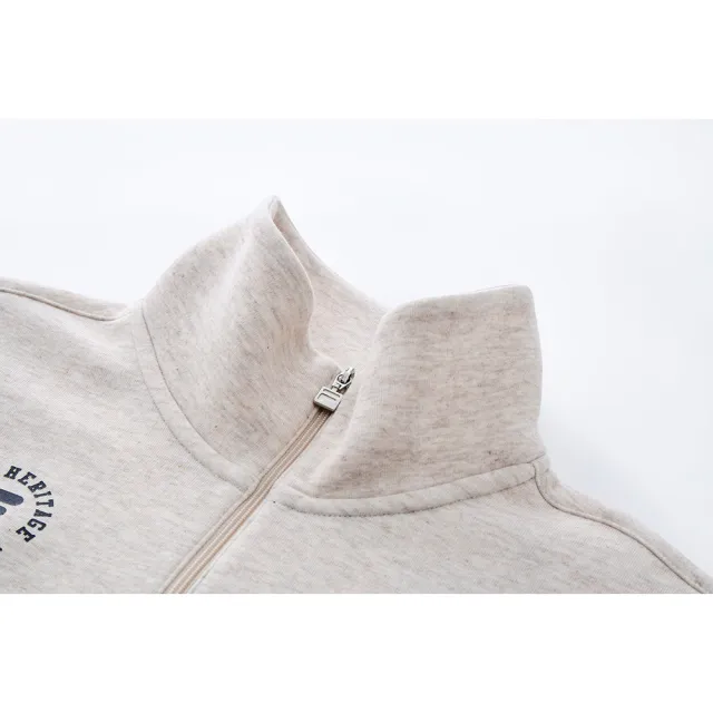 【FILA】KIDS 童半門襟長袖T恤-卡其(1TEY-8701-KK)