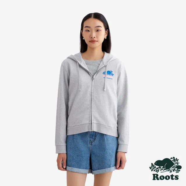 【Roots】Roots女裝- MODERN CLASSIC 連帽外套(混色灰)