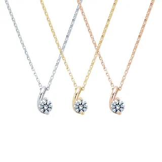 【ALUXE 亞立詩】0.30克拉 FVS2 18K金 鑽石項鍊 逗號 NS0680(3色任選)