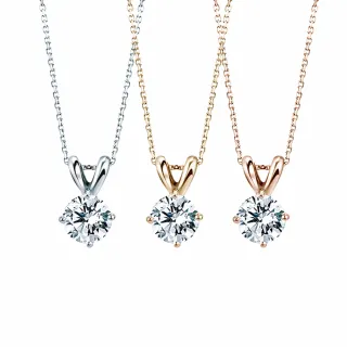 【ALUXE 亞立詩】0.30克拉 FVS2 18K金 鑽石項鍊 璀璨之心 NS0501(3色任選)