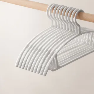 【hoi! 好好生活】抗UV無痕衣架10入 基礎款-白